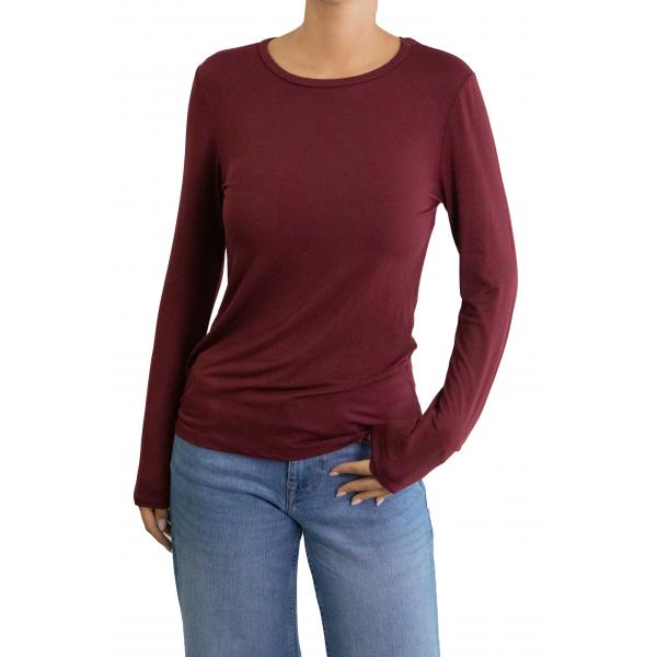 Maglia girocollo tinta unita in viscosa